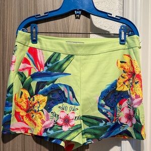 Tropical Floral High Waist Women's Shorts